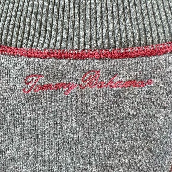 Tommy Bahama Reversible Burgundy Grey 1/4 Zip Pullover L - Picture 7 of 9
